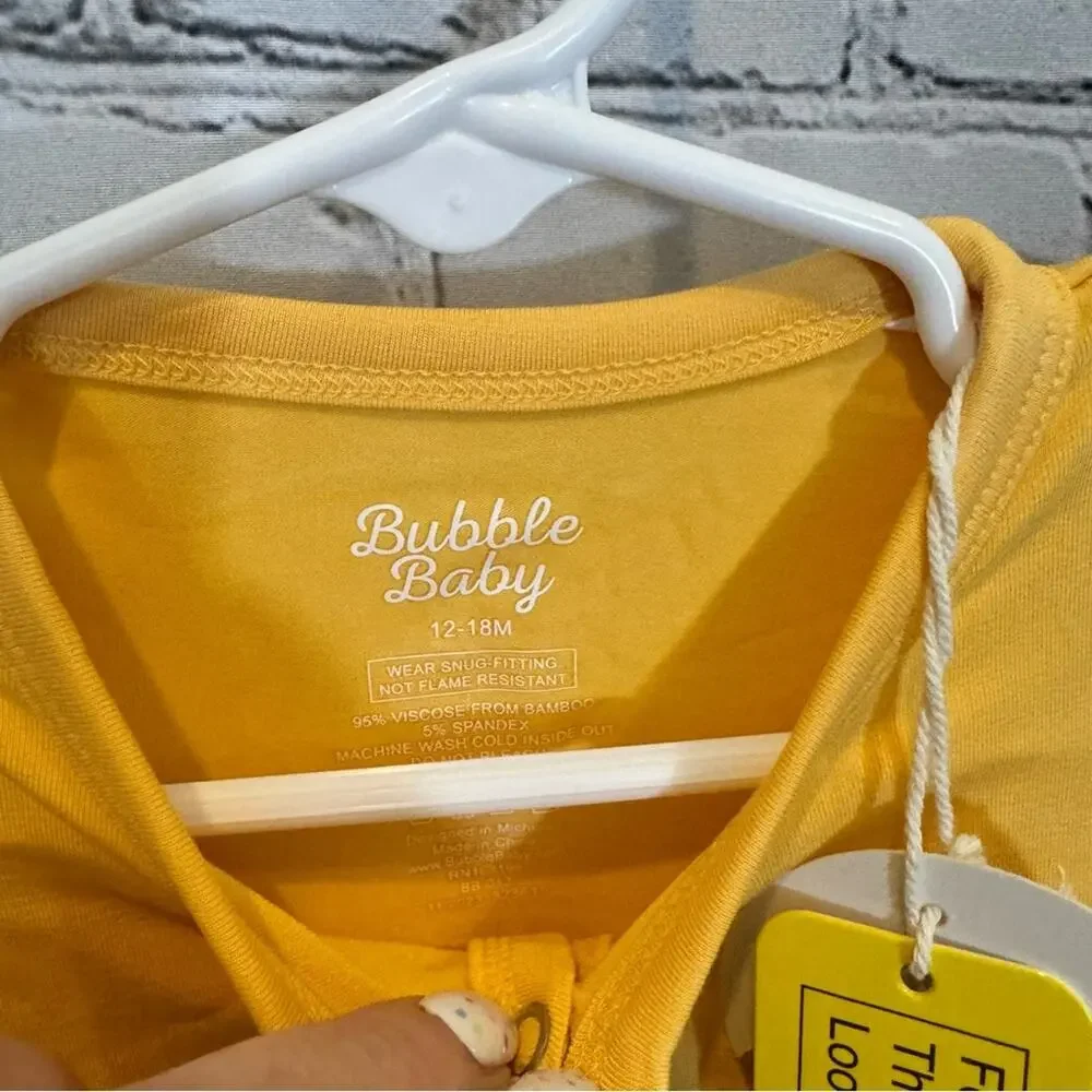 Bubble Baby Yellow Snap Footie Romper
